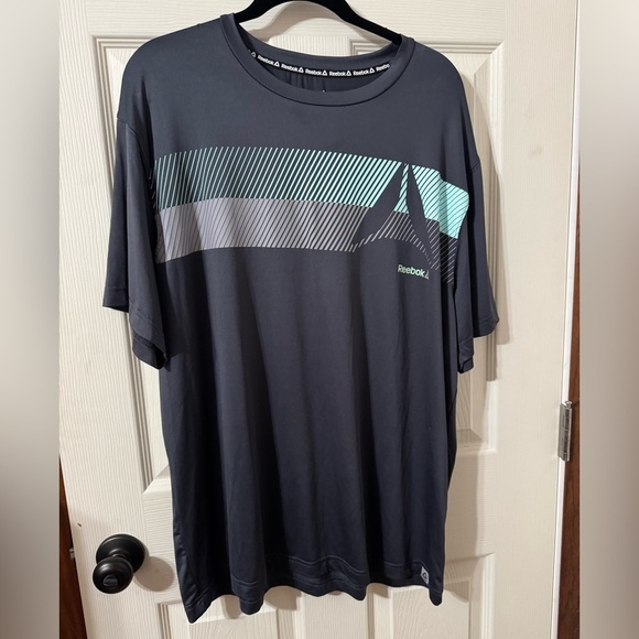 Reebok Other - Reebok Men's Dark Grey and Teal Graphic Tee Dri fit material shirt Size XL